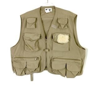 Stream Designs Vintage Men's Fishing Vest Tan Khaki XXL